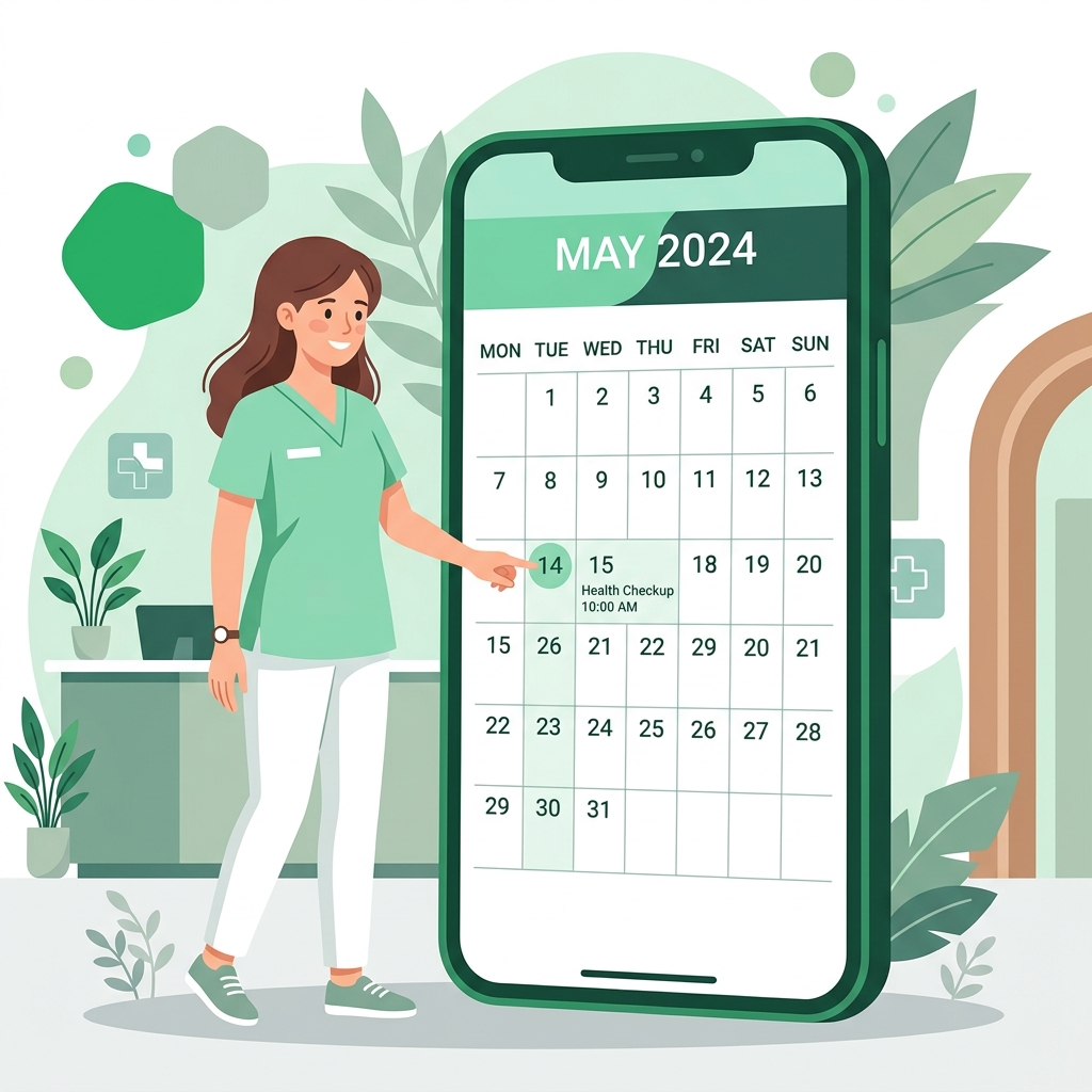 Book an appointment illustration at Khushi Clinic